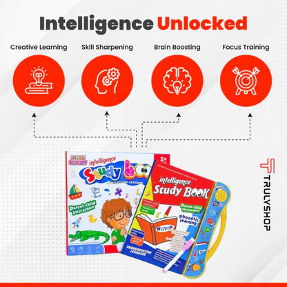 Kids Intelligence Book, Phonic learning with English Letters & Words, poems, relations & much more Learning with figures & voices